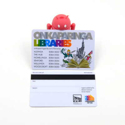 plastic library card