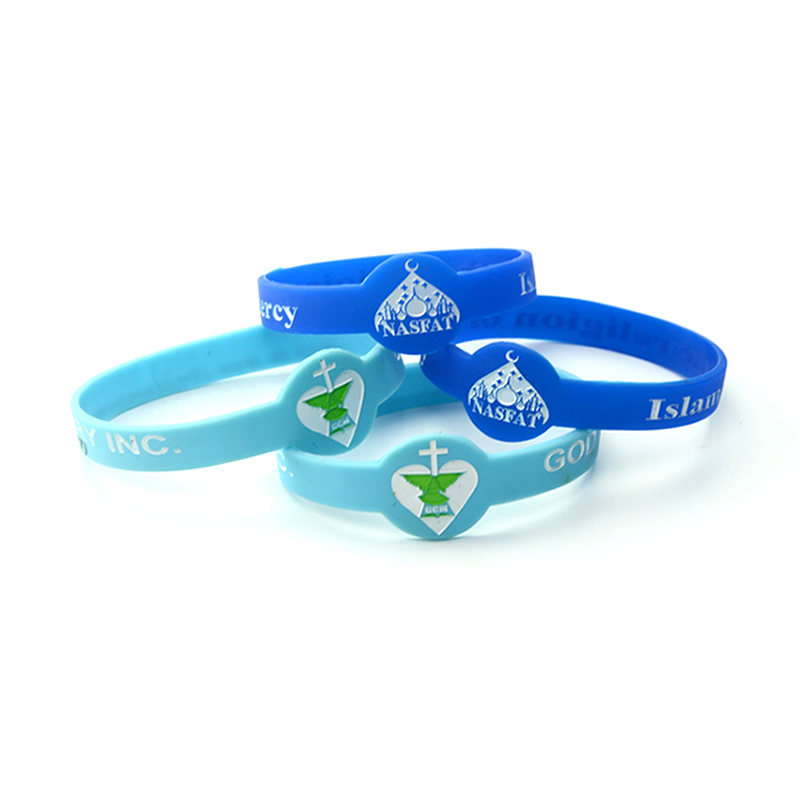 love shape customized silicone bracelets